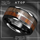 8/6mm Black Dome Tungsten Ring 2 Style Wood Arrow Wedding Band ATOP Men Jewelry