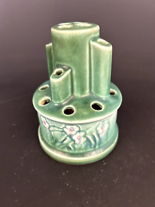 New ListingRoseville Pottery Clemana Flower Frog shape 23 Green Art Deco American, 1936