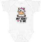 Inktastic My Aunt Loves Me Girl Cow Baby Bodysuit Auntie From One-piece Infant