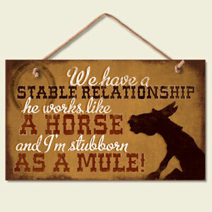 New ListingWestern Lodge Cabin Decor ~Stable Relationship~ Wood Sign W/ Braided Rope Cord