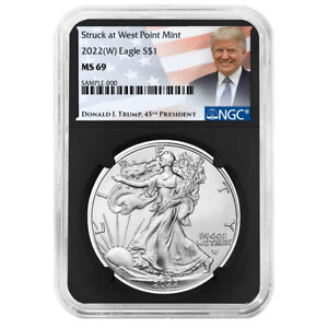 2022 (W) $1 American Silver Eagle NGC MS69 Trump Label Retro Core