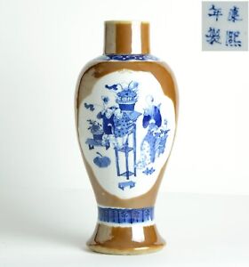 Antique Chinese Batavian big vase Kangxi mark 19th c. Qing