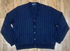 Vintage Polo Ralph Lauren Wool Cardigan Striped Sweater Blue Men’s Sz 2XL