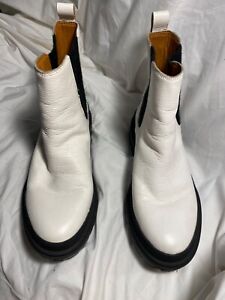 Lucky Brand Women's Size 6.5M Ellerey Chunky Chelsea Boot White Leather Platform