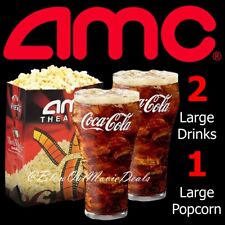 AMC Movie Theaters, 2 Drinks/Sodas & 1 Large Popcorn ⚡️GET-IT-NOW in 15 MINS!⚡️