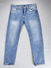 Levis 501 CT Men's Jeans Size 33x32 Tapered Button Fly Light Stonewash Denm