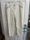 Women’s Chicos Embellished Crystal Bedazzled Cream Corduroy Pants Size 12 Large
