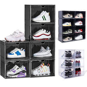 Magnetic Shoe Storage Box Container Organizer Stackable Universal Sneaker Case