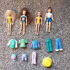 New ListingVintage Polly Pocket Rubber Dolls Lot of 4 Figures + 9 Accessories