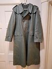 Vintage Swiss Army Leather Trench Coat Duster Punk Goth Wasteland Cosplay