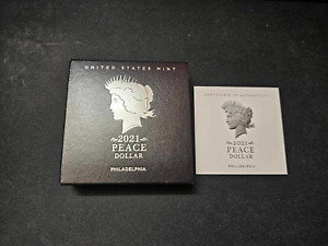 2021 Peace Silver Dollar Philadelphia (P) - with OGP Box & COA US MINT (21XH)