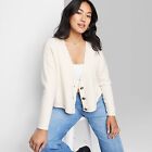 Women's Slouchy Button-Front Cardigan - Wild Fable Off-White M