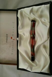Parker  Duofold Mosaic Red Rollerball Pen New In Box  Very  Rare