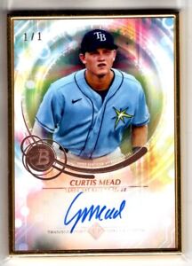 2022 Bowman Transcendent Auto CURTIS MEAD 1/1 ROSE GOLD Framed AUTOGRAPH Rays