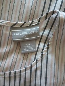 Liz Claiborne Studio XXL Multicolor Stripes 3/4 Slv Lightweight Tunic Top MINT!