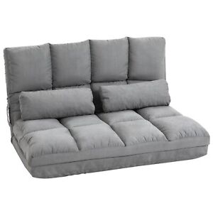 Convertible Floor Sofa with 7 Position Adjustable Backrest Living Room Bedroom