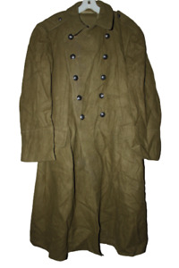 DAMAGED Romanian Trench Coat Military Army Wool Overcoat Heavy Winter Shinel OD