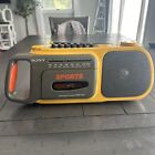 Vintage Sony Sports CFM-104 Yellow Boombox AM/FM Radio Cassette-Corder, Tested