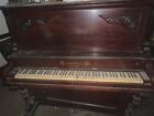 Antique Girard Upright Wooden Piano Philadelphia Concert Grand Carved Wood