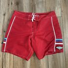 Hobie by Hurley Board Shorts Red Mens Size 36 Retro Unlined Drawstring