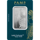 1 oz Silver Bar PAMP Suisse Fortuna 45th Anniversary - .999 Fine in Sealed Assay