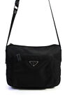 Prada Womens Black Tessuto Nylon Front Pockets Shoulder Bag Handbag
