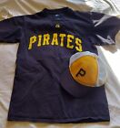 Majestic Roberto Clemente 21 Pittsburgh Pirates Black T Shirt Small Plus Hat Set