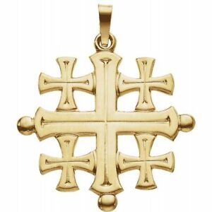 Jerusalem Cross Pendant In 14K Yellow Gold