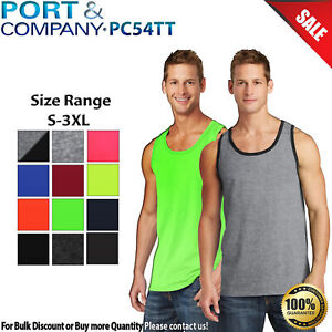 PC54TT Port & Company Men's Tank Top Muscle Shirt Ringer Two Tone Sleeveless