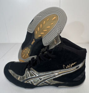 Asics Cael V 3.0 JY700 Gold Black Gray Wrestling Shoes 13 Snakeskin Rare Worn 1X