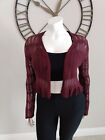 Knox Rose  Open Front Cropped Knit Cardigan Burgundy Women's Size XL