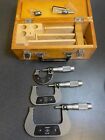 Vintage 0-3” Outside Micrometer Set with Wood Box Standards .0001''