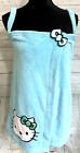 Women's S Hello Kitty Plush Wraparound Sleepwear Bath Robe Swim Beach Cover Blue