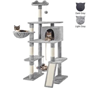 70inch Adult Cats Cat Tree Tower Condo with Perch Hammock as Activity Center