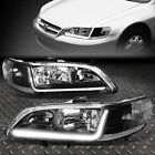 FOR 1998-2002 HONDA ACCORD PAIR BLACK HOUSING CLEAR CORNER HEADLIGHT W/LED DRL (For: 2000 Honda Accord Coupe)