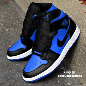 Nike Air Jordan 1 Mid (GS) Shoes Black Royal Blue DQ8423-042 Multi Sizes NEW