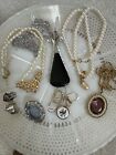 Vintage Lot Of Avon Signed Jewelry Necklaces Brooch & Earrings