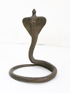 Antique Brass Oil Lamp Snack Head Stand Solid Indian Worship House Unique Decor