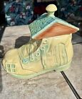 Vtg Brush McCoy 1959 W23 Old Woman Who Lived in a Shoe Cookie Jar Yellow Blue