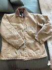 Vintage Carhartt Canvas Traditional Jacket Mens 42 Quilt Lined Distressed Brown