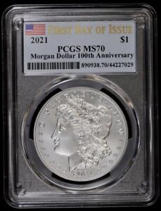 2021 (P) $1 PCGS MS 70 First Day Issue FDI Morgan Silver Dollar Philadelphia OGP