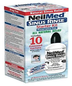 NeilMed Sinus Rinse Starter Kit With Bottle + 10 Premixed Sachets