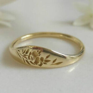 925 Silver Plated,Rose Gold Plated Ring Cute Flower Jewelry Women Gift Sz 6-10