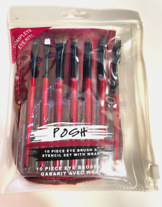 Posh 10 Piece Eye Brush & Stencil Set with Wrap