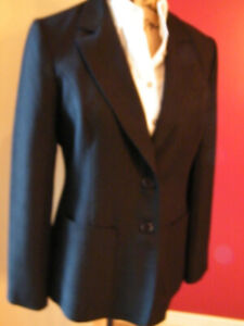 LEVI's Blazer Jacket Levi Strauss &CO Black Coat fine Wool Boyfriend 10 Vintage
