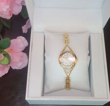 Yonger and Bresson Gold IP Steel white Dial Bracelet Watch DMP 1499/02 new