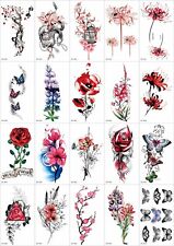 Woman Flowers Waterproof Body Temporary Tattoos Stickers US Seller