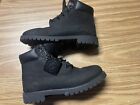 Timberland 6” Big Kid Boys Size 6.5 Lace Up Black Leather Casual Waterproof Boot