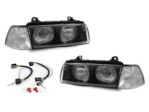 DEPO Hella Glass Lens Projector Headlight+Clear Corner Lights For BMW E36 4D/3D (For: BMW)
