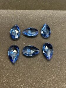Stunning Swarovski Strass Almond Drop Crystals 38mm Medium Sapphire 8721 38B